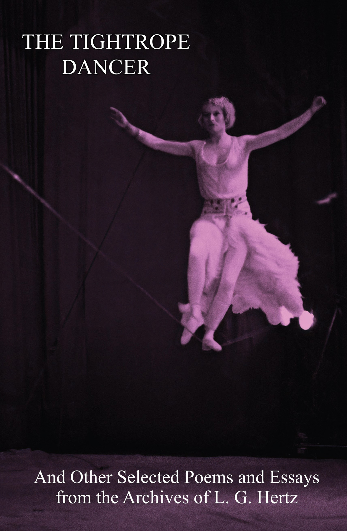 the tightroope dancer cover with person on tightrope on a dark background
